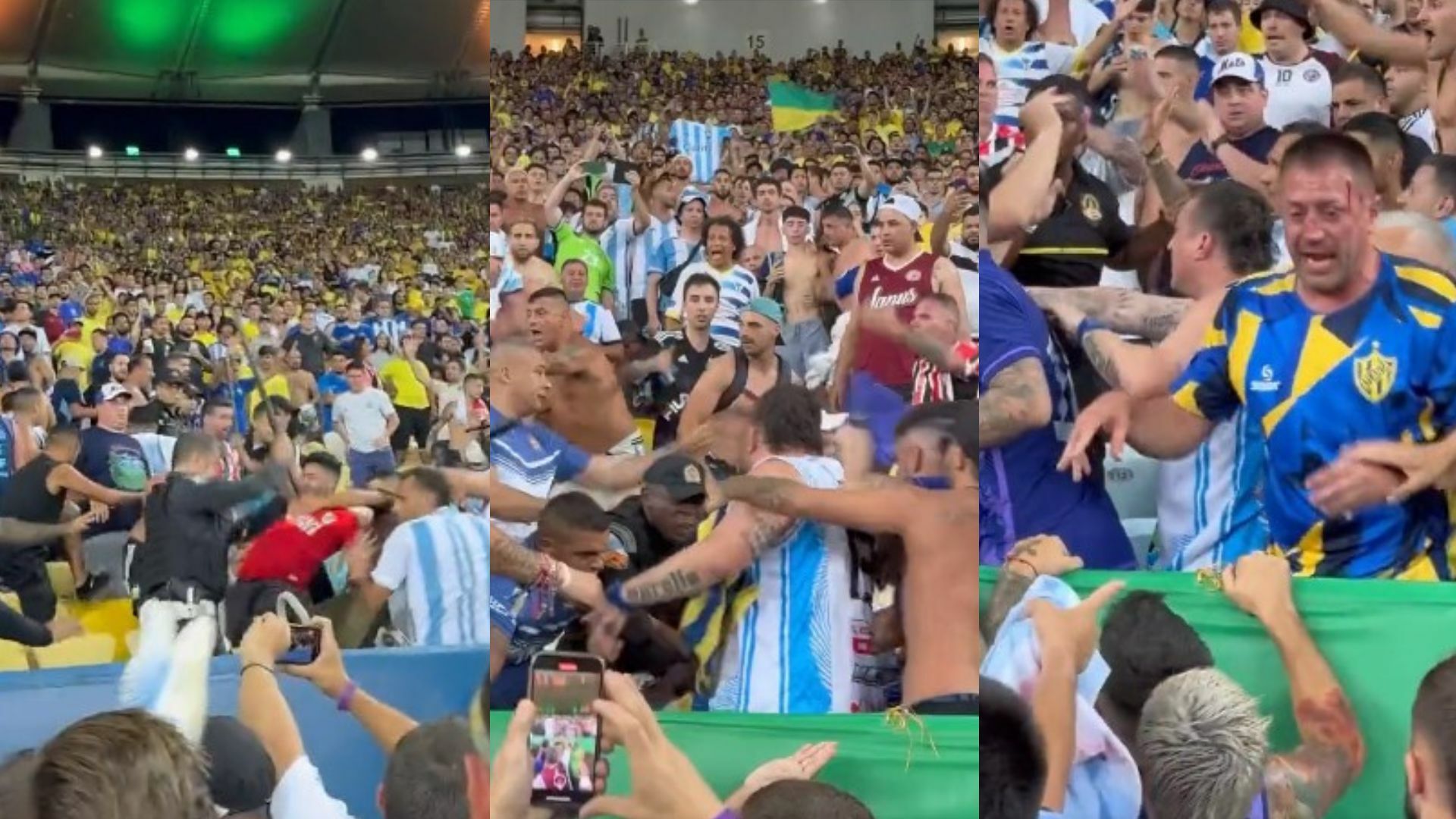 VIDEO: Fuertes imágenes de la riña de los aficionados durante el Brasil Vs. Argentina