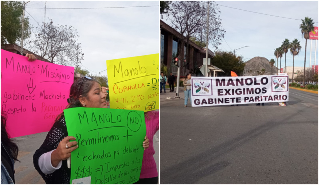 Un grupo de 15 personas se manifestaron en un costado del Congreso del Estado en Saltillo. (Foto: PERLA SÁNCHEZ / EL SIGLO COAHUILA)
