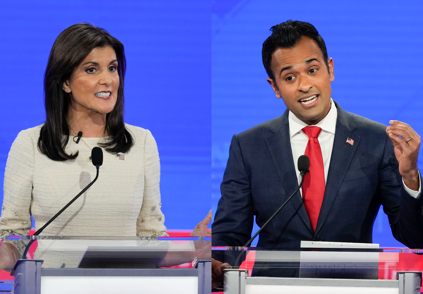 Vivek Ramaswamy llama fascista a Nikki Haley en debate republicano