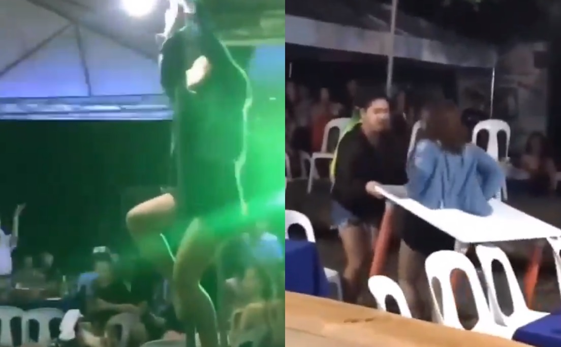 Mujer baila hasta romper mesa en posada y se vuelve viral 