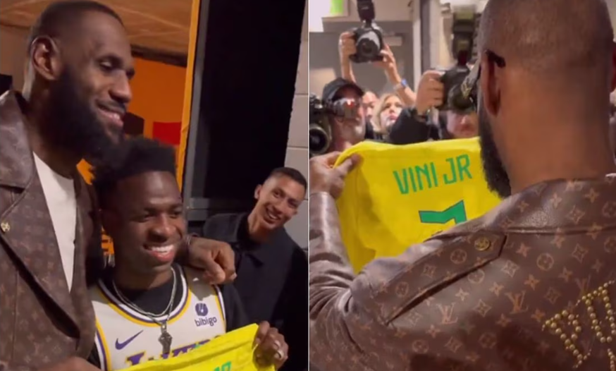 VIDEO: Así fue el épico encuentro entre LeBron James y Vinicius Jr