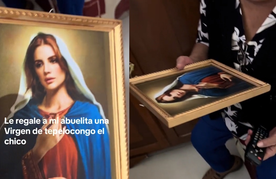 Abuelita recibe imagen de la Virgen con el rostro de Lana Del Rey