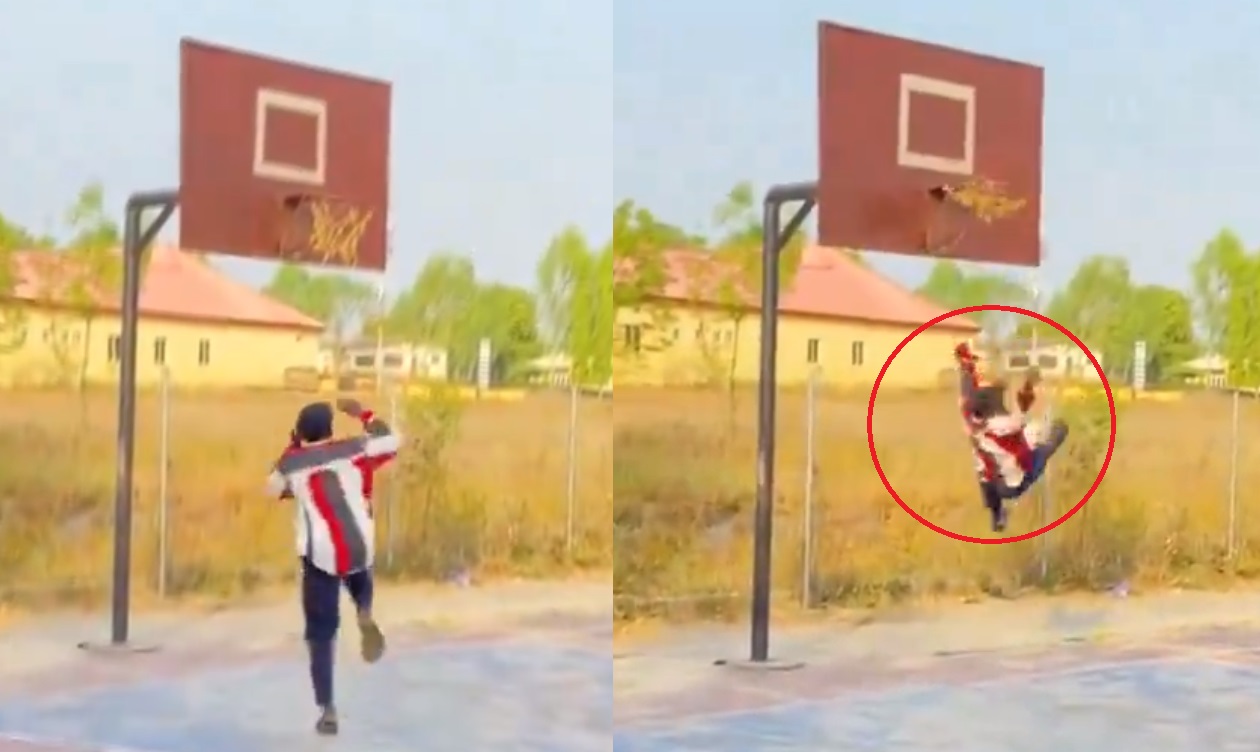 VIRAL: Joven muere al intentar realizar truco con cancha de básquet 