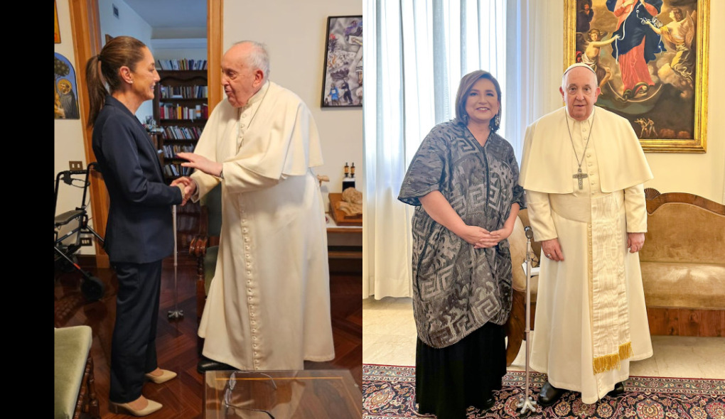 Papa Francisco reunido con las candidatas. (ARCHIVO)