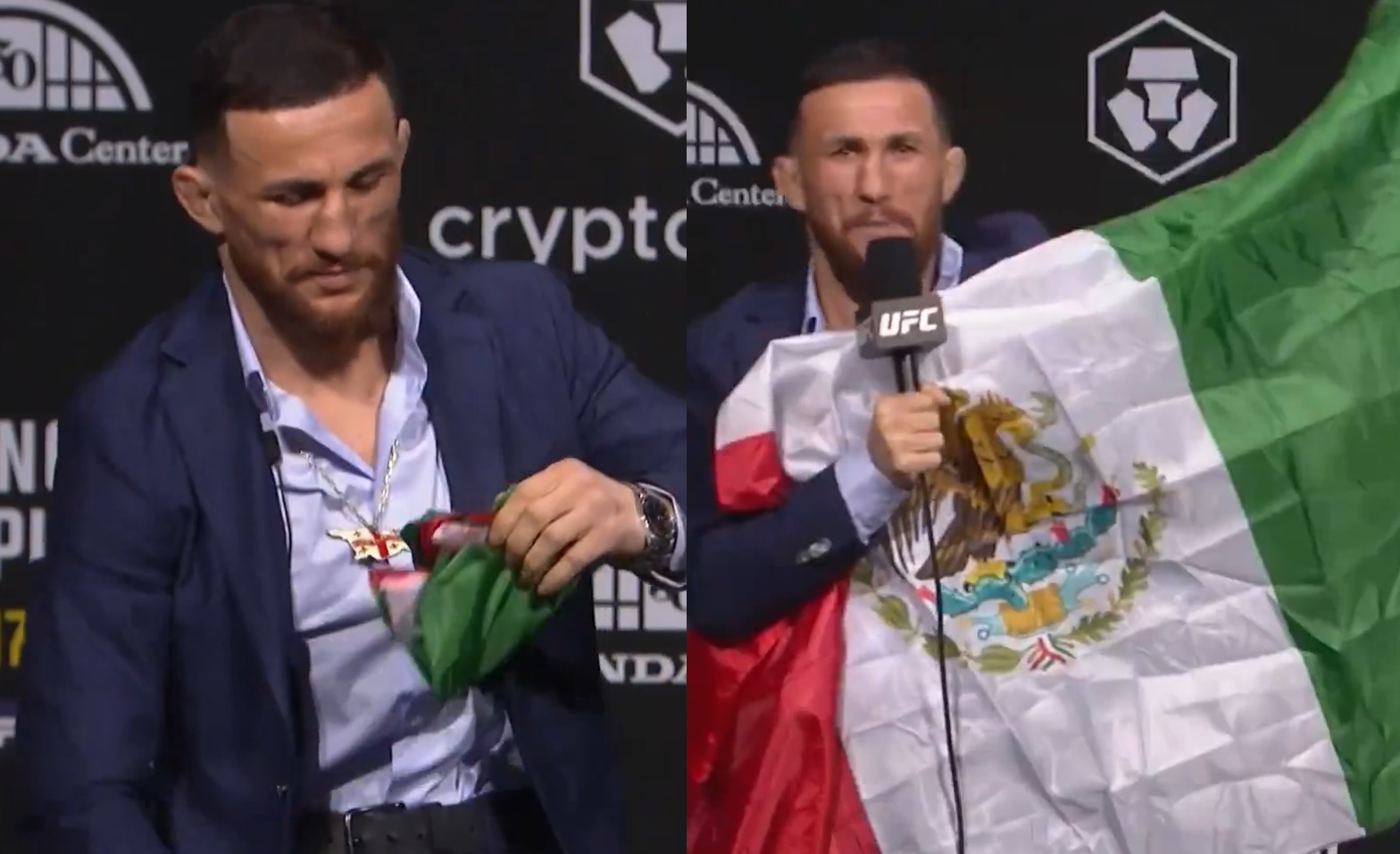 Luchador europeo de la UFC utiliza bandera para provocar a los mexicanos 