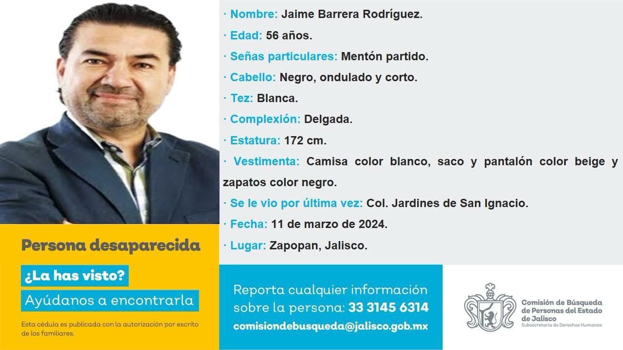Ficha de búsqueda del periodista Jaime Barrera. (UDG)