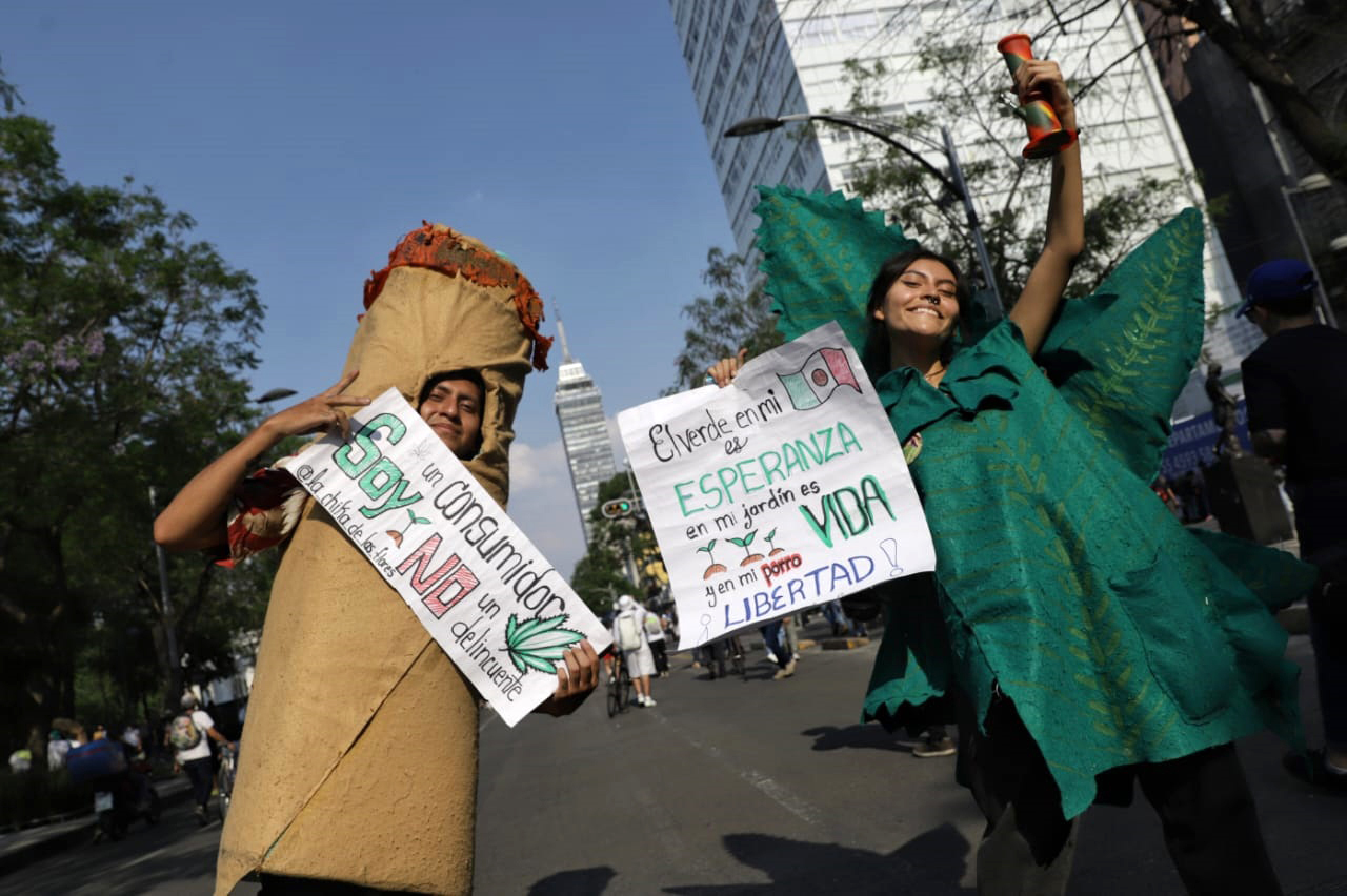 Activistas a favor del consumo de cannabis en México. (ARCHIVO)