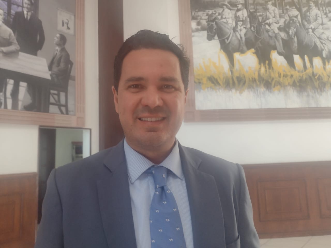 El secretario general del Partido de Acción Nacional (PAN) en Coahuila, Gerardo Aguado Gómez. (ISABEL AMPUDIA)