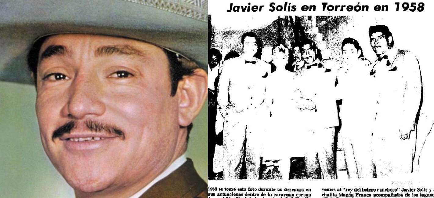 Javier Solís y recorte de la edición impresa de El Siglo de Torreón de 1958 (ESPECIAL/EL SIGLO DE TORREÓN)