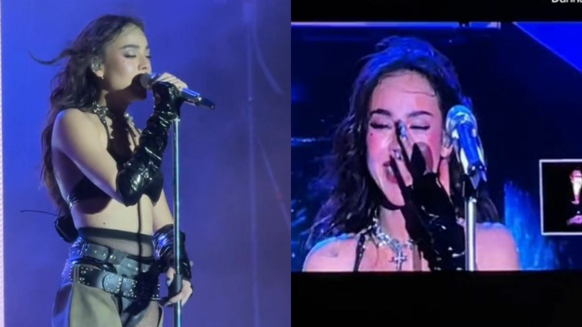 Danna Paola rompe en llanto en pleno concierto en Monterrey ante el grito de fans: '¡no estás sola!'