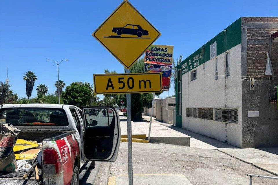 Fortalecen señalización y colocación de reductores de velocidad en San Pedro