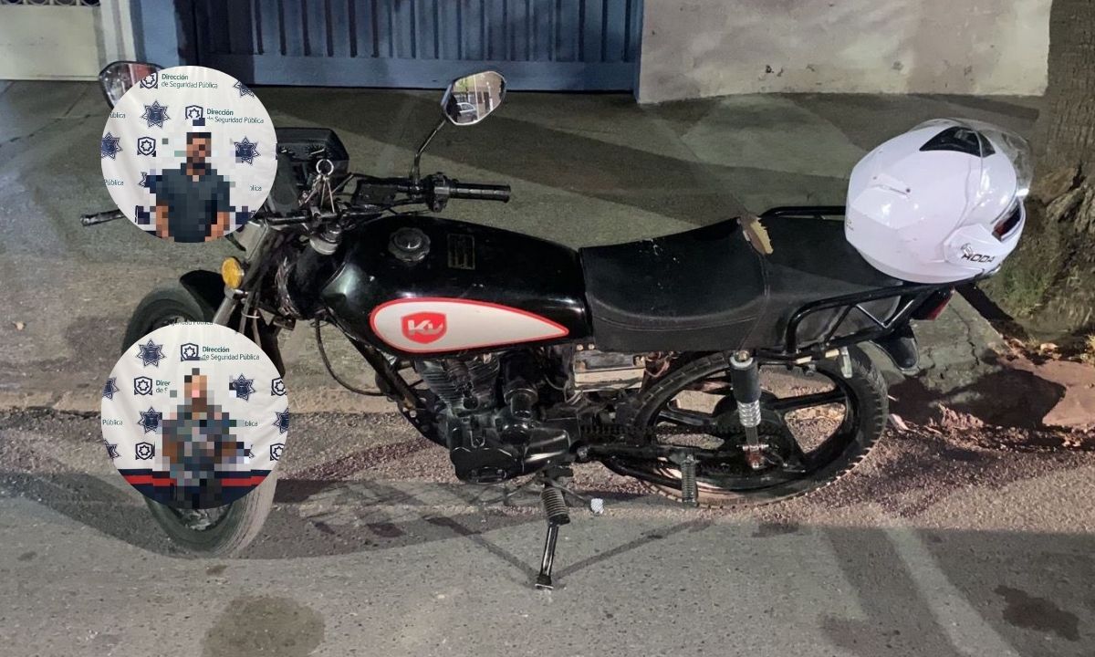 Agentes detienen a dos en motocicleta robada