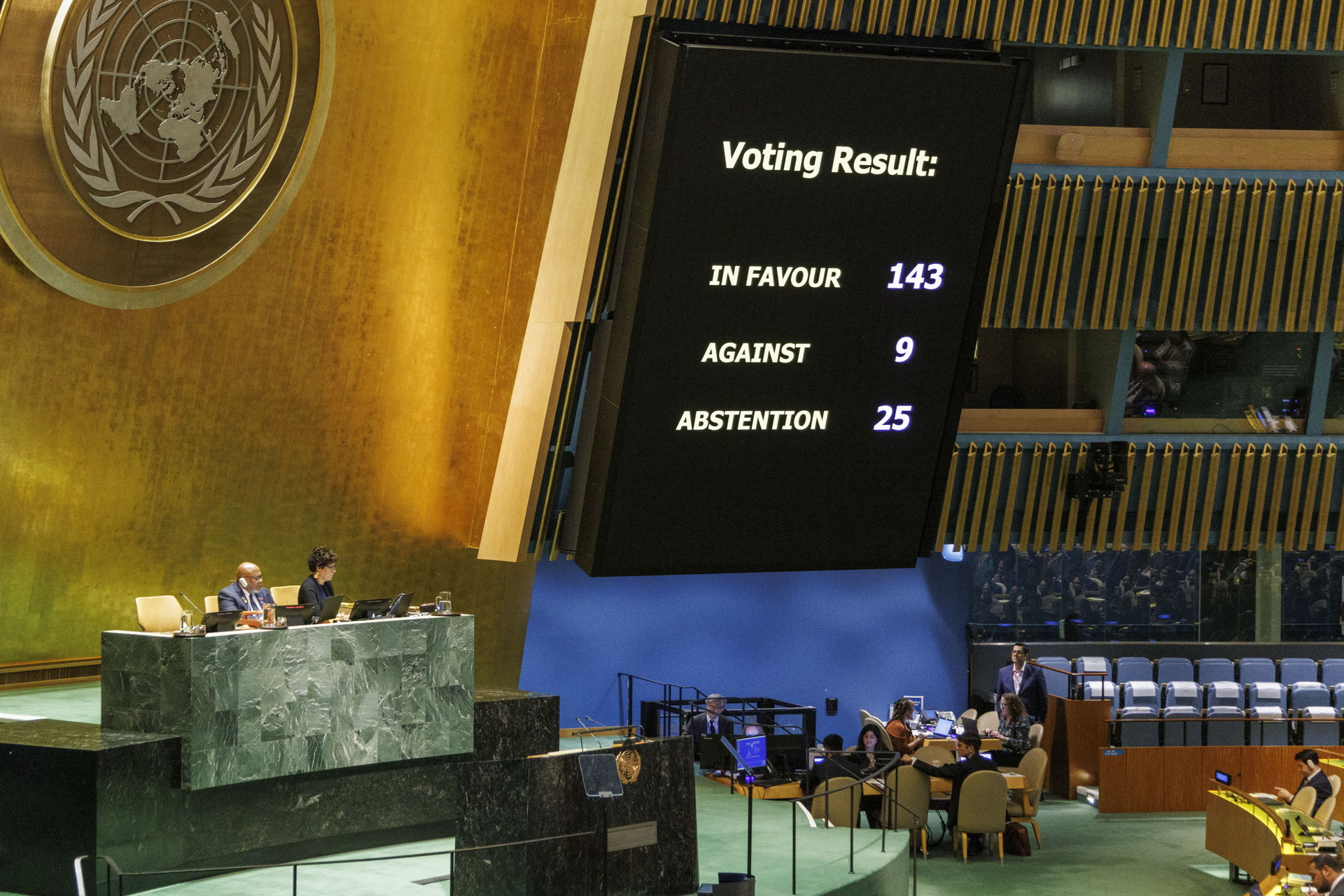 Mayoría de la Asamblea General pide integración de Palestina como Estado a la ONU